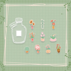 Коралловый Наборы водонепроницаемых самоклеящихся наклеек с блестками и цветами для домашних животных, наклейки на вазы для цветов своими руками, для скрапбукинга своими руками, коралл, 45x35 мм, около 31 шт / упаковка