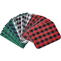 Mixed Color Polyeter Hot Melt Glue Patches, Rectangle, Lattice Pattern, Mixed Color, 125x95x0.3mm, 18pcs/set