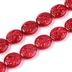 Малиновый Краска для выпечки, прозрачные стеклянные бусины, нити, овал и пчела, малиновый, 15.5x13.5x7.5 мм, отверстие : 1 мм, около 40 шт / нитка, 24.80 дюйм (63 см)