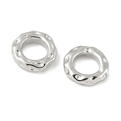 Платина Латунные бусины, чеканное кольцо, платина, 8x8x2 мм, отверстие : 4.3 мм