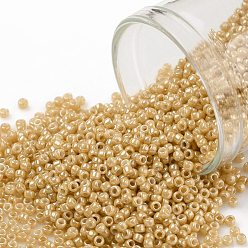 (123D) Opaque Luster Dark Beige Круглые бусины toho, японский бисер, (123 d) матовый блеск темно-бежевый, 15/0, 1.5 мм, отверстие : 0.7 мм, Около 15000 шт / 50 г