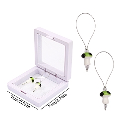 Гриб Фарфоровые подвески-маркеры для фиксации стежков, для вязания спицами и крючком, гриб, коробка: 7x7 см, гриб: 4.7x1см, 2 шт / комплект