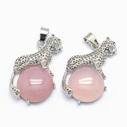 Натуральный Агат Природные подвески агат, со сплавочной фурнитурой, леопард, окрашенная и подогревом, платина, 33.5x20x7 мм, отверстие : 4x6 мм