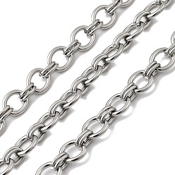 Нержавеющая Сталь Цвет 304 цепи овальные из нержавеющей стали, несварные, цвет нержавеющей стали, 7.5x7x1 мм