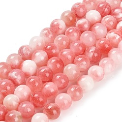 Желтый Нефрит Естественный желтый нефрит бисер нитей, круглые, окрашенные, имитация пудрового белого персидского нефрита, 6~6.5 мм, отверстие : 0.8 мм, около 64 шт / нитка, 15.47~15.55'' (39.3~39.5 см)