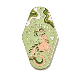 Козерог Большие подвески из сплава эмали с изображением двенадцати созвездий, золотые, Козерог, 63x35x1 мм, отверстие : 1.6 мм