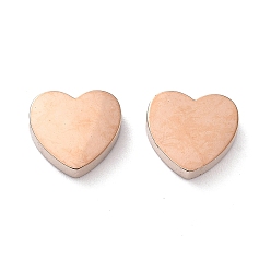 Розовое Золото Ионное покрытие (ip) 304 шарики из нержавеющей стали, сердце, розовое золото , 7x8x2.5 мм, отверстие : 1.5 мм