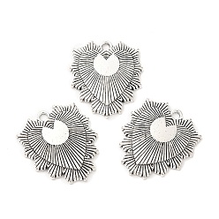 Antique Silver Tibetan Style Alloy Pendants, Heart, Antique Silver, 24.5x22x2.5mm, Hole: 1.8mm, about 284pcs/1000g