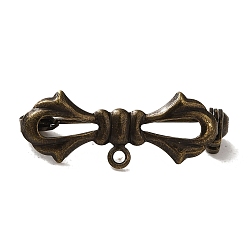Античная Бронза Латунные броши выводы, без кадмия и без свинца, бантом, античная бронза, 10x28x1 мм
