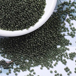 (RR306) Olive Gold Luster MIYUKI Round Rocailles Beads, Japanese Seed Beads, (RR306) Olive Gold Luster, 11/0, 2x1.3mm, Hole: 0.8mm, about 1100pcs/bottle, 10g/bottle