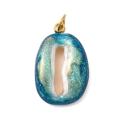 Shell Shape 304 нержавеющей стальной эмали подвески, подвески на тему океана, ионное покрытие (ip), реальный 18 k позолоченный, формы раковины, 17.5x11x4 мм, отверстие : 2.5 мм