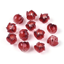 Темно-Красный Колпачок из смоляной бусины в виде цветка, для изготовления ювелирных изделий DIY, темно-красный, 11.5~12x11.5~13.5x11.5~13.5 мм, отверстие : 1.4~1.5 мм