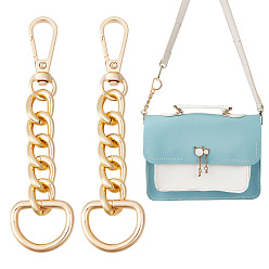 Light Gold 2 шт. овальные звенья для удлинителей ремней для кошельков из сплава алюминия, железа и цинка, с поворотной застежкой, золотой свет, 10.5 см