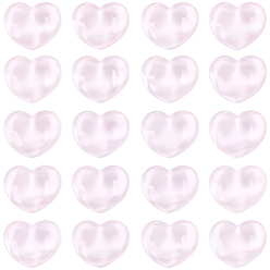 Pink 30шт. 1-образные пуговицы с резиновым стержнем, сердце, розовые, 17.5x21.5x11 мм, отверстие : 2 мм