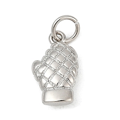 Платина Латунь прелести, варежки/перчатки для духовки, с целью перехода в кольце, без кадмия и без свинца, стойки покрытие, долговечный, платина, 13.5x8x3.8 мм, отверстие : 3.4 мм