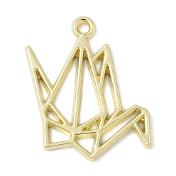 Золотой Подвесные подвески из сплава, форма бумажного журавлика, для diy уф смолы, эпоксидная смола, Прессованные цветочные украшения, стойки покрытие, золотые, 25.5x20.5x1.5 мм, отверстие : 1.5 мм