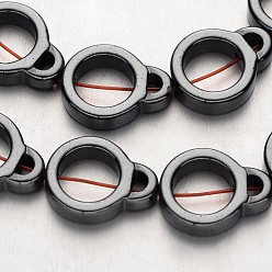 Естественный Цвет Немагнитные нити шарик синтетический гематит, кальян, первоначальный цвет, 16x12x4 мм, отверстие : 1 мм, около 26 шт / нитка, 15.7 дюйм