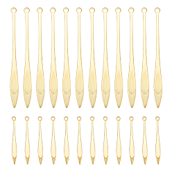 Без Покрытия 100 шт 2 стиль латунные подвески, очарование листа, сырой (без покрытия), 25~47.5x2.5~4x0.3~0.6 мм, отверстие : 1~1.2 мм, 50 шт / стиль