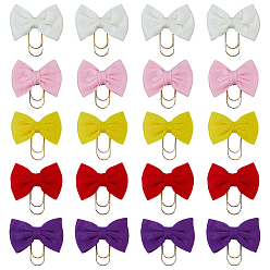 (52) Непрозрачная лаванда 20шт. 5 цвета углеродистая сталь скрепки, с тканевой бантом, разноцветные, 85 мм, 4 шт / цвет