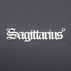 Стрелец Не тускнеет 201 звенья из нержавеющей стали, двенадцать созвездий, старый английский, лазерная резка, Стрелец, 9x43x1 мм, отверстие : 1.2 мм