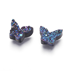Farbig Imitation Druzy Edelstein Harz Perlen, Schmetterling, Farbig, 7.5x10x3.5~4 mm, Bohrung: 1.2 mm