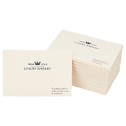 Античный Белый Картонных карт дисплей ювелирных изделий, для подвешивания браслетов и ожерелий, прямоугольник с рисунком слова, старинный белый, 9x6x0.05 см, отверстие : 6 мм