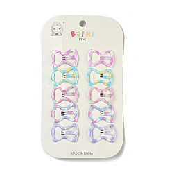 Bowknot 10 шт. 5 цвета, узор в клетку, эпоксидная смола, заколка для волос, с железным зажимом, аксессуары для волос для девочек, бантом, 22x32.5x4 мм, 2 шт / цвет