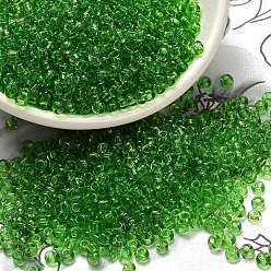 Светло-зеленый Fgb 8/0 круглый стеклянный бисер класса А, прозрачные цвета, светло-зеленый, 8/0, 3x2 мм, отверстие : 1 мм, около 10000 шт / упаковка