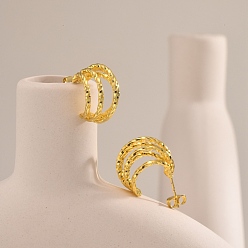 Золотой Серьги-кольца из латуни, женские серьги c-образной формы с разрезом, золотые, 20x14 мм