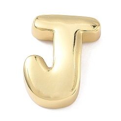 Letter J Латунные бусины с инициалами, реальный 18 k позолоченный, долговечный, стойки покрытие, без свинца и без кадмия, буква J, 21x15.5x7 мм, отверстие : 8.5x4 мм