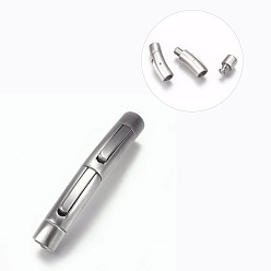 Матовый Платиновый Цвет Штыковые застежками из нержавеющей стали, матовые, матовой платины, 304 мм, отверстие : 45.5x7 мм