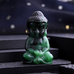 Рубин В Цоизита Натуральный рубин в цоизите, резная статуя Будды, Камень Рейки для домашнего офиса, рабочего стола, украшение по фэн-шуй, 35 мм