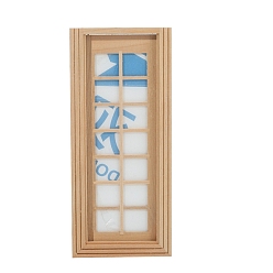 Цвет Древесины Миниатюрные украшения для деревянной двери, аксессуары для кукольного домика с микро-ландшафтом, притворяясь опорными украшениями, деревесиные, 195x86x13 мм