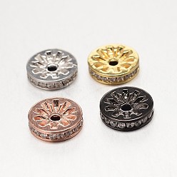 (52) Непрозрачная лаванда Латунные микро проложить класса AAA кубического циркония бусы, диск, без кадмия, без никеля и без свинца, разноцветные, 8x3 мм, отверстие : 1.5 мм