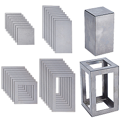 Нержавеющая Сталь Цвет 48шт. 4 стили, набор листов для тренировки сварки стали, Прямоугольник и квадрат, цвет нержавеющей стали, 51~127x51~76x1 мм
