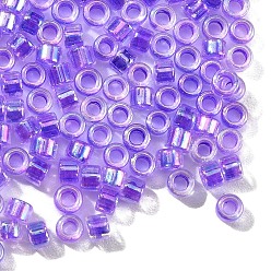 Темно-Фиолетовый 10 g стеклянный бисер, непрозрачные радужные цвета , цилиндр, темно-фиолетовый, 2.5x2 мм, отверстие : 1.4 мм
