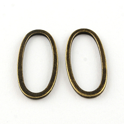 Antik Bronze Oval tibetischem Stil Legierung Verbindungsringe, cadmiumfrei und bleifrei, Antik Bronze, 34x15.5x1.5 mm, ca. 632 Stk. / 1000g