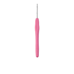 Pink Крючок для вязания с алюминиевой ручкой tpr, розовые, 140x11.5 мм, штифты : 3 мм
