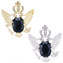 Eagle 2 шт. 2 цветные зажимы для галстука со стразами из сплава, платиной и золотом, орел, 46x40 мм, 1 шт / цвет