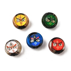 (52) Непрозрачная лаванда Бусины ручной работы бусины золотого песка, Будда, разноцветные, 17x13~14 мм, отверстие : 1.5~2 мм