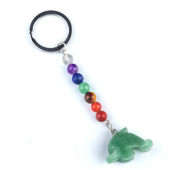 Зеленый Авантюрин Зеленый авантюрин брелок, с кварцевым резонатором, аметист, ляпис, авантюрин, красный агат, красная яшма, дельфин, 10 см