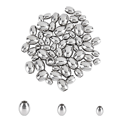 Stainless Steel Color 304 Stainless Steel Beads, Barrel, Stainless Steel Color, 5~7.5x4~6mm, Hole: 1.8~3mm, 60pcs/box