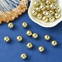 Золотой CCB пластиковые шарики, для изготовления ювелирных изделий DIY, круглые, золотые, 12 мм, отверстие : 1.6 мм