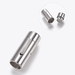 Stainless Steel Color Tarnish Resistant 304 Stainless Steel Bayonet Clasps, Stainless Steel Color, 25x9.5mm, Hole: 7.5mm