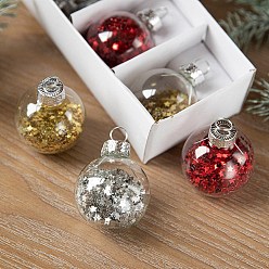 Mixed Color Glass Pendants, for Party Decoration, Round, Mixed Color, 40mm, 6pcs/set