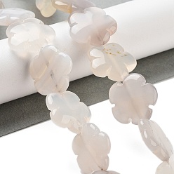 Натуральный Агат Натуральный белый агат бисер нитей, цветок, 20x20x6 мм, отверстие : 1.2 мм, около 20 шт / нитка, 14.57~14.96 дюйм (37~38 см)