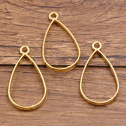 Золотой Подвесные подвески из сплава, для diy уф смолы, эпоксидная смола, слеза, золотые, 38x21x3 мм, отверстие : 2.8 мм