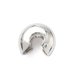 Платина Латуни обжимной шарики охватывает, без кадмия и без свинца, стойки покрытие, долговечный, платина, 6.5x5.5x3.5 мм, отверстие : 2 мм