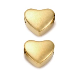 Настоящее золото 18K 304 из нержавеющей стали бусы, ионное покрытие (ip), сердце, реальный 18 k позолоченный, 7x7.5x5 мм, отверстие : 2 мм