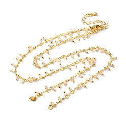 Лунный Камень Латунь кабель цепи ожерелье изготовление, с натуральным синим лунным камнем, стойки покрытие, долговечный, реальный 18 k позолоченный, спаянный, 19.49 дюйм (49.5 см)